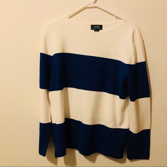 Ralph Lauren Sweaters - Ralph Lauren Blue White Striped Sweater 287